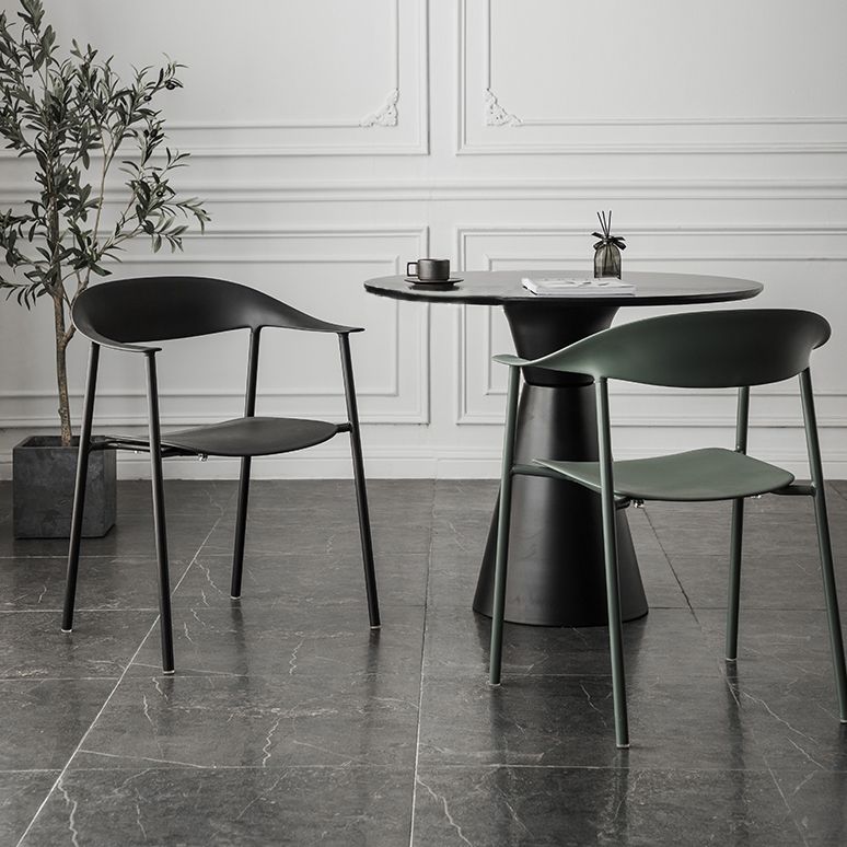 Sedie da pranzo in stile contemporaneo sedie a braccio con gambe in metallo per la casa