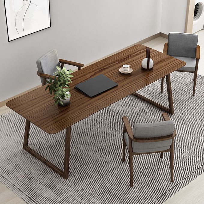 Rectangle Industrial Dining Table Solid Wood Fixed Table for Kitchen Clearhalo ' dining_table' 'Dining Tables & Seating' 'Dining Tables' 'furn' 'furn_dining_table' 'Furniture' 'furniture_dining_table' 'Kitchen & Dining Furniture' 'kitchen&dining_furn' 'kitchen' 'kitchen_dining_table' 1200x1200_8e5d75f6-e17b-49c8-a538-5a11a6ba465a