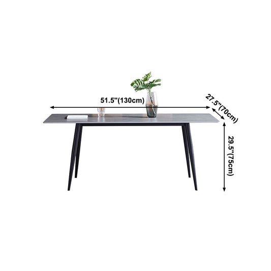 Sintered Stone Grey Tone Table Industrial 4 Legs Table for Dining Room