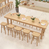 1/2/6/11 Pieces Modern Rectangle Pub Table Set Wooden Counter Table with High Stools