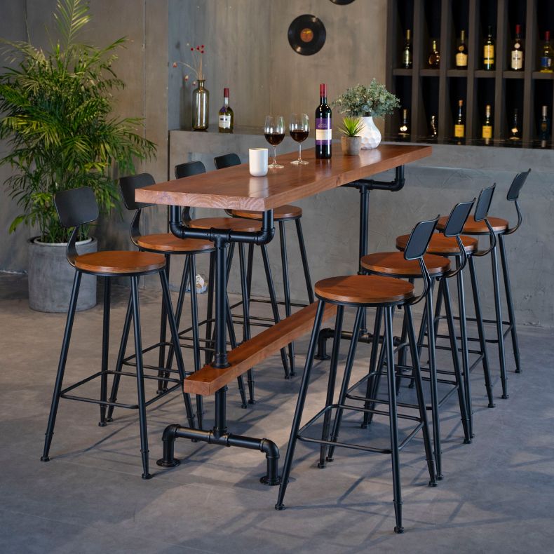 Industrial Bar Table Set 1/9 Pieces Counter Set with Black Base Clearhalo 'Bar Furniture' 'furn' 'furn_home_bar_bar_sets' 'Furniture' 'Home Bars & Bar Sets' 'home_bar_bar_sets' 'Kitchen & Dining Furniture' 1200x1200_8e5e3397-a714-4c9f-a153-c491d889a878