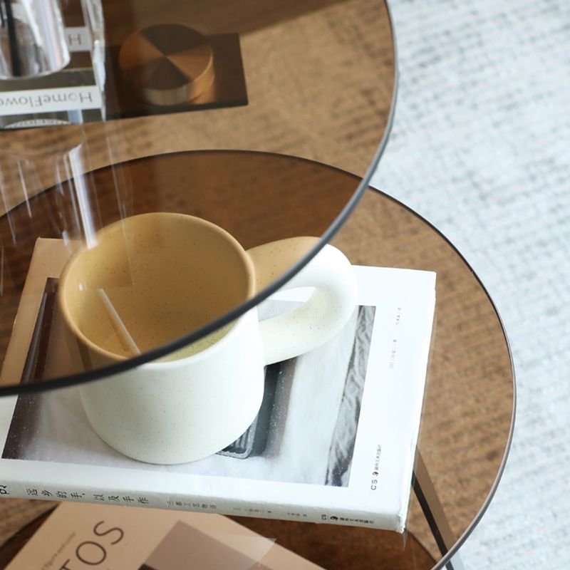 Modern Corner Table Round 3-Tier Side End Table with Storage