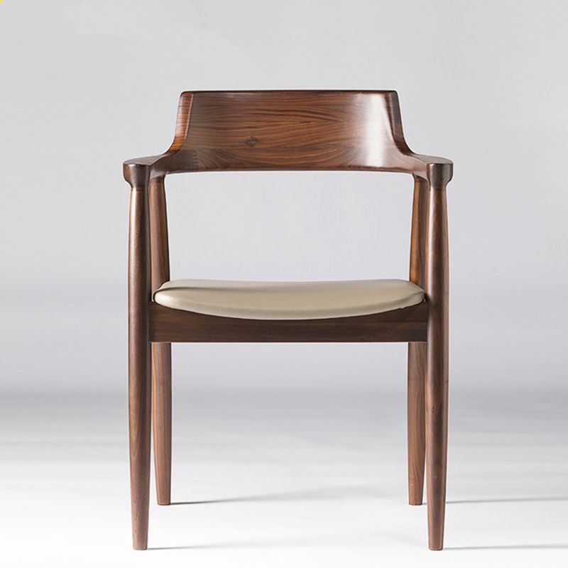 Home Kitchen Chair Open Back Solid Wood Dining Arm Chair in Brown Clearhalo 'Dining Chairs' 'Dining Tables & Seating' 'dining_chair' 'furn' 'furn_dining_chair' 'Furniture' 'Kitchen & Dining Furniture' 1200x1200_8e5e3910-34a3-48ed-a193-d80b6cbe59b1