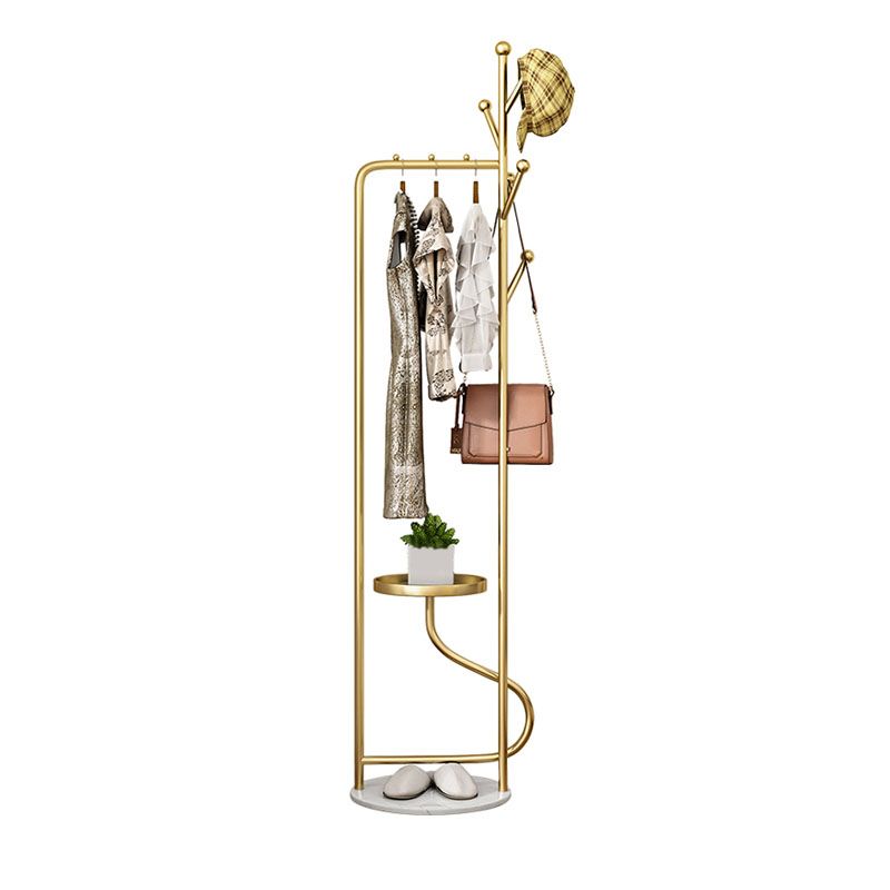 Gorgeous Metal Coat Rack Creative Coat Hooks Hall Stand with Shelve Clearhalo 'Entry & Mudroom Furniture' 'furn' 'furn_hall_tree_coat_racks' 'Furniture' 'Hall Trees & Coat Racks' 'hall_tree_coat_racks' 1200x1200_8e5ed874-d404-4fa5-b174-0d028a31d92d
