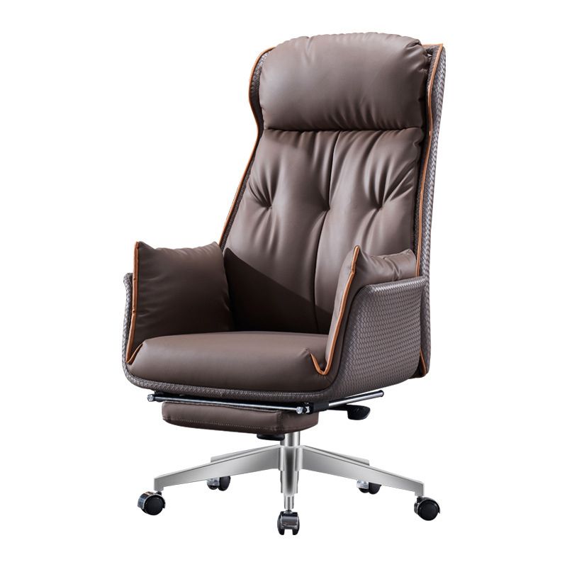 Modern Leather Managers Chair Brown Executive Chair for Office Clearhalo 'furn' 'furn_office_chair' 'Furniture' 'Office Chairs' 'Office Furniture' 'office_chair' 1200x1200_8e5f43d1-f364-4b9f-9d95-66171373d692