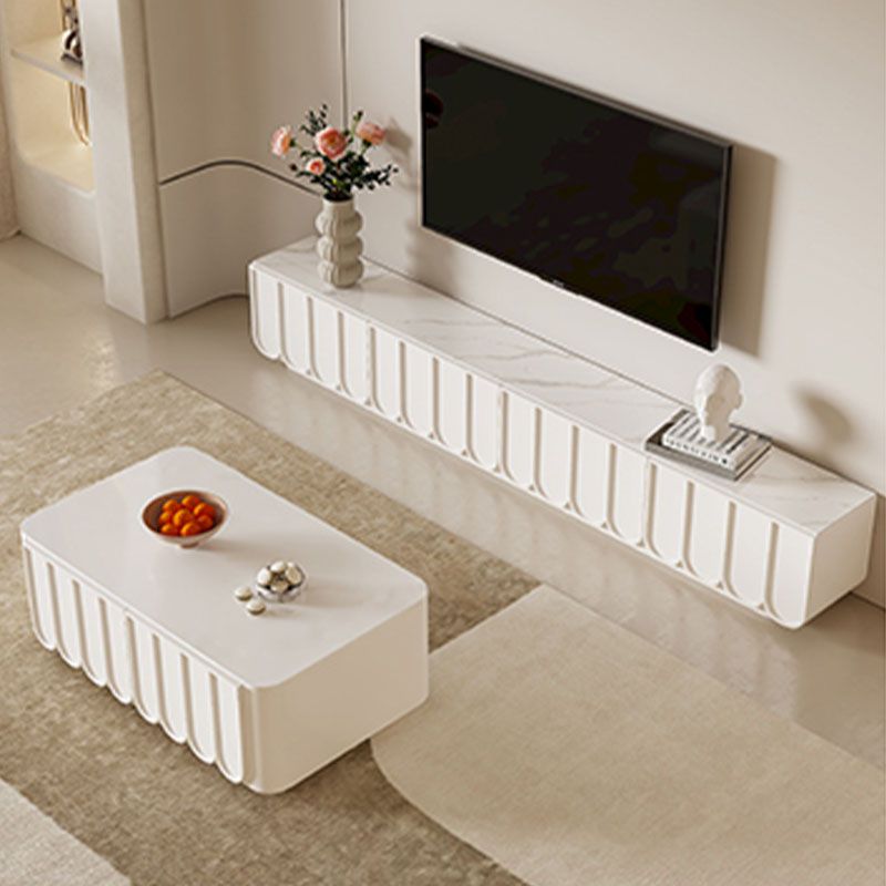 Scandinavian TV Media Console with Rectangle Top for Living Room