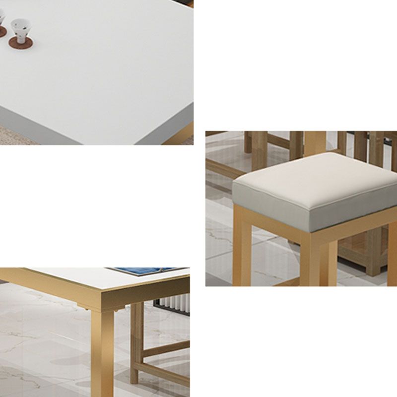 Contemporary Upholstered Bench Home Rectangle Seating Bench in White with Metal Legs Clearhalo 'Benches' 'Chairs & Seating' 'furn' 'furn_benches' 'Furniture' 'Living Room Furniture' 1200x1200_8e63391b-71ae-4535-82a2-2c8afecc8e23