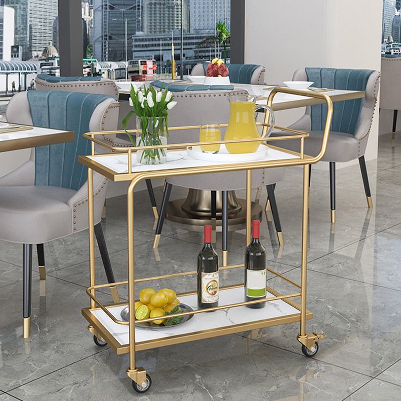 モダンオープンストレージ準備テーブル長方形のダイニングルームキッチントロリー