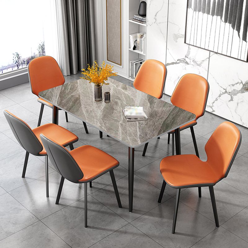 Rectangular Modern Style Sintered Stone Dining Table Dining Furniture with 4 Legs Metallic Base Clearhalo ' dining_table' 'Dining Tables & Seating' 'Dining Tables' 'furn' 'furn_dining_table' 'Furniture' 'furniture_dining_table' 'Kitchen & Dining Furniture' 'kitchen&dining_furn' 'kitchen' 'kitchen_dining_table' 1200x1200_8e644e26-57cb-4bb4-ac08-f46f23d5dae4