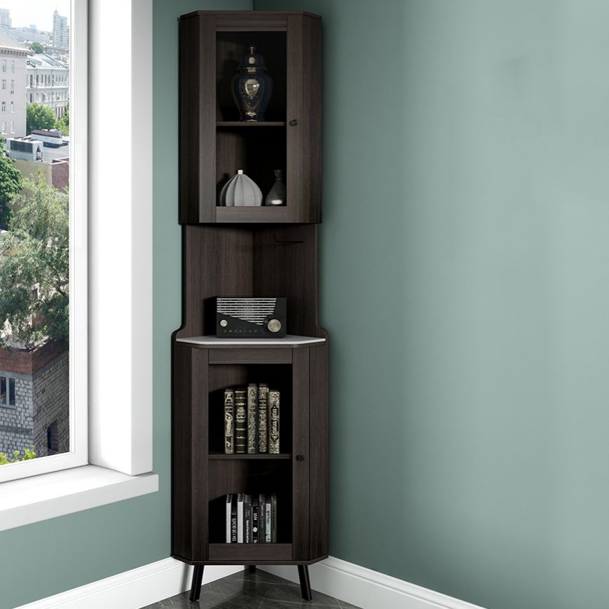 Servitore moderno a buffet in pietra 81 "H Porte in vetro Server a buffet per la sala da pranzo