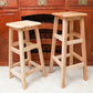Modern Solid Wood Bar & Counter Stool Square Footrest Counter-height Stool for Shop