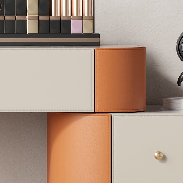 Luxuriöser Waschtisch mit gepolstertem Hocker 5 Speicherschubladen Eitelkeitsschreibtisch