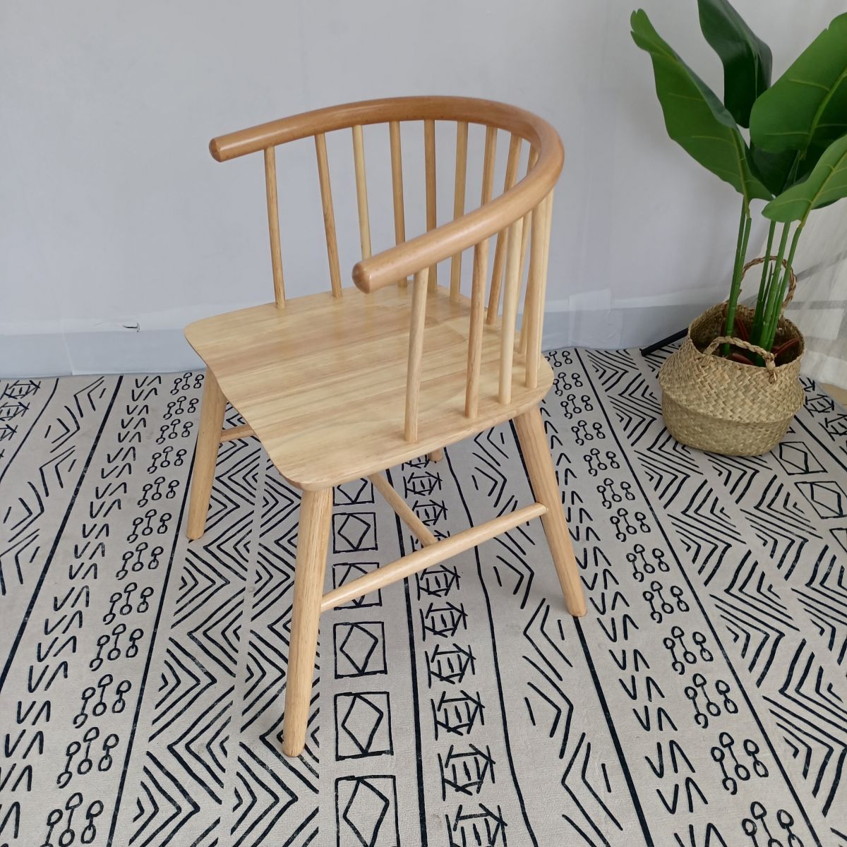 Modern Wood Dining Chair Slat Back Side Chair in Matte Finish for Home