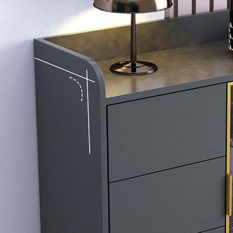 Modern Engineered Wood Sideboard Buffet 31.5"L 3-Drawer Dining Room Buffet Server Clearhalo 'buffet_sideboard' 'Buffets & Sideboards' 'furn' 'furn_buffet_sideboard' 'Furniture' 'Kitchen & Dining Furniture' 1200x1200_8e686508-139f-4463-9206-74d1c1966a16