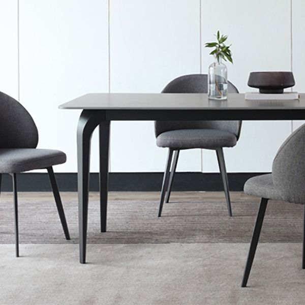 Mesa gris industrial para mesa de comedor de restaurantes con base de comida y 4 patas