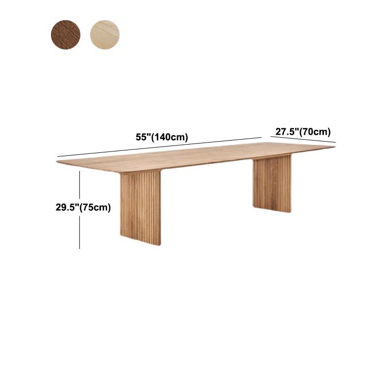 Rectangle Modern Dining Table Double Pedestal Table with Solid Wood Clearhalo 'Dining Tables & Seating' 'Dining Tables' 'dining_table' 'furn' 'furn_dining_table' 'Furniture' 'furniture_dining_table' 'Kitchen & Dining Furniture' 'kitchen' 'kitchen_dining_table' 1200x1200_8e68f90a-b007-4e91-b79b-af40000c83bb