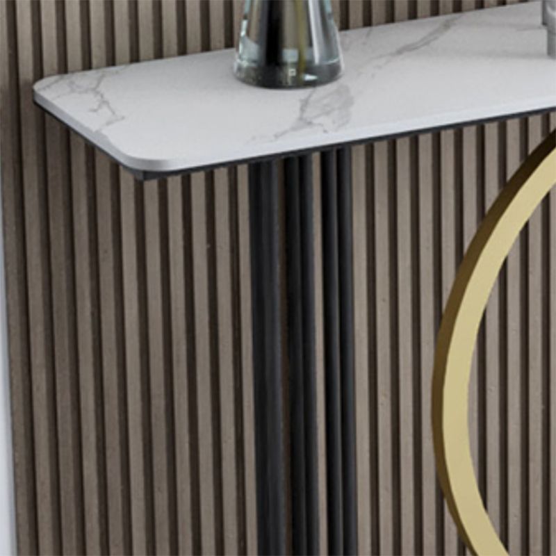Mesa de sofá de consola de rectángulo glamoroso con soporte de hierro para Hall