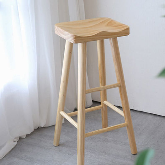 Tabouret de bar à bois massif sans bras moderne