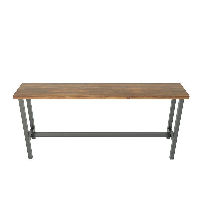 Brown Modern Style Bar Table Pine Wood and Iron Outdoor Bar Table Clearhalo 'Bar Furniture' 'Bar Tables' 'bar_tables' 'furn' 'furn_bar_tables' 'Furniture' 'furniture_bar_tables' 'Kitchen & Dining Furniture' 1200x1200_8e6df225-66bc-4884-9f57-74c0af438fba