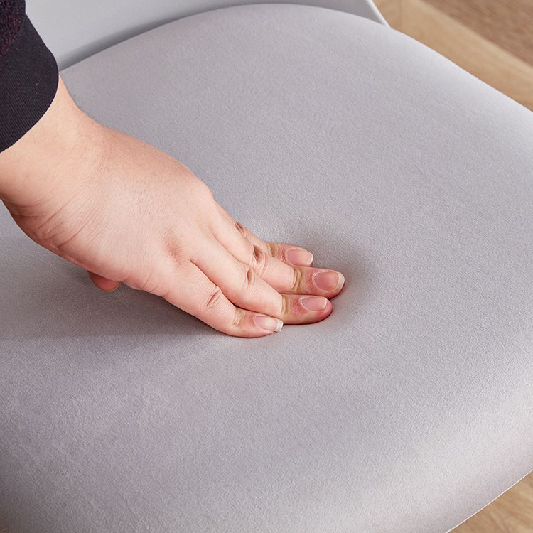 Modern Simple Side Chair Upholstered Dining Chair with Plastic Base for Kitchen