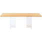 Acrylic Clear Double Pedestal Dining Table Modern Solid Wood Top Dinette Table Clearhalo 'Dining Tables & Seating' 'Dining Tables' 'dining_table' 'furn' 'furn_dining_table' 'Furniture' 'Kitchen & Dining Furniture' 1200x1200_8e6e616d-70fa-4044-b26c-9862e5d6e0f5