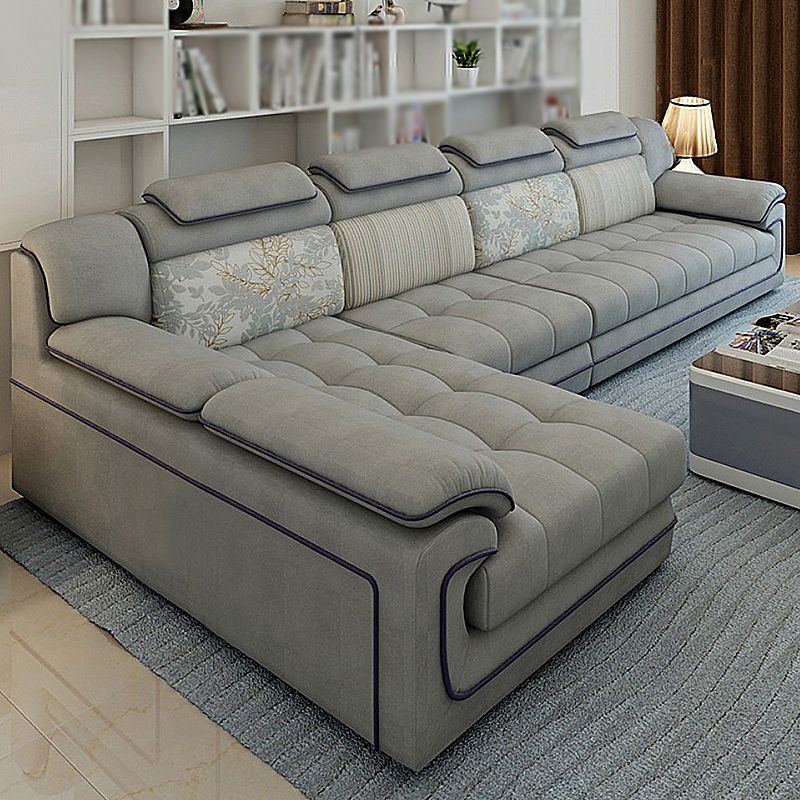 140.94"L x 68.5"W x 33.46"H Pillow Top Arm Sofa and Chaise Cushion Back Sectionals Clearhalo 'furn' 'furn_sectionals' 'Furniture' 'furniture_sectionals' 'Living Room Furniture' 'Sectionals' 1200x1200_8e6fc370-dfeb-4bf9-9372-3a17893a94c8