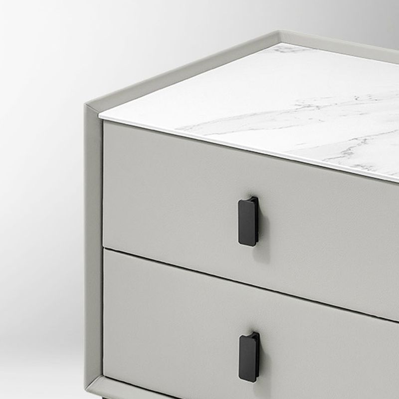 Armoire de chevet en bois et en pierre Les tiroirs modernes comprennent le rangement du tiroir de table de nuit
