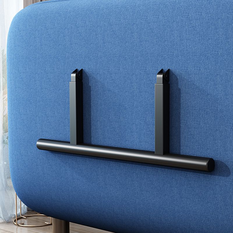 Cama de sofá futón contemporáneo con 2 almohadas y almohadas de vuelta en la mezcla de lino