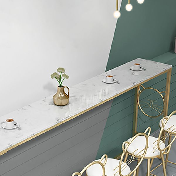 Tavolo da bancone rettangolo glam barre di marmo di marmo/tavolo da dinette in bianco