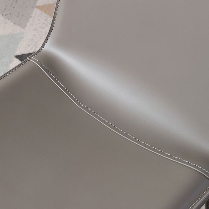 Contemporary Design Solid Back Chair for Home Armless Leather Dining Chairs Clearhalo 'Dining Chairs' 'Dining Tables & Seating' 'dining_chair' 'Furniture' 'furniture_dining_chair' 'Kitchen & Dining Furniture' 1200x1200_8e731749-7f85-41fe-9db7-8439e76480ba