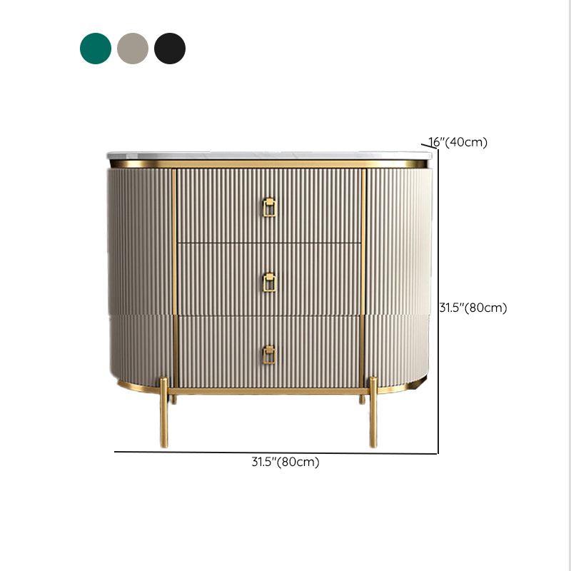 Cómoda de almacenamiento vertical de piedra Glam, cómoda para dormitorio con 3 cajones