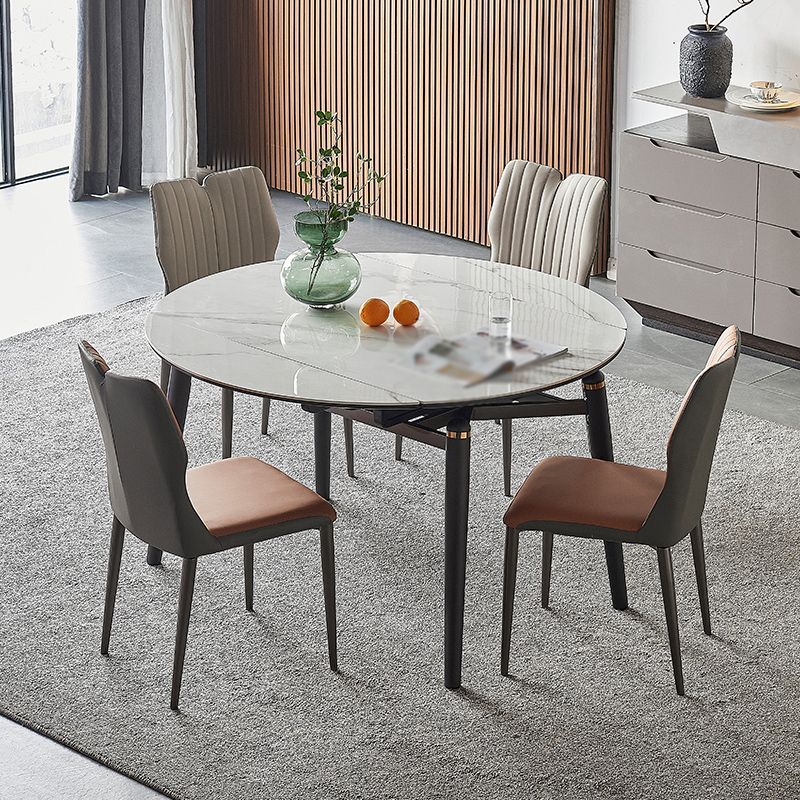 Modern 1/4/5 Pieces Dining Sintered Stone Dining Table Set with Metal Legs for Home Clearhalo 'Dining Room Sets' 'Dining Tables & Seating' 'dining_room_set' 'furn' 'furn_dining_room_set' 'Furniture' 'furniture_dining_room_set' 'Kitchen & Dining Furniture' 'kitchen&dining_furn' 'kitchen' 1200x1200_8e7632d2-afad-4bb0-9996-d78c332d7e56