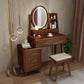 Traditions Dressing Table Cherry Bedroom Lighted Mirror Standing Make-up Vanity Clearhalo 'Bedroom Furniture' 'furn' 'furn_makeup_vanities' 'Furniture' 'Makeup Vanities' 'makeup_vanities' 1200x1200_8e77d5a7-244d-4962-9d26-703d1965c6e7