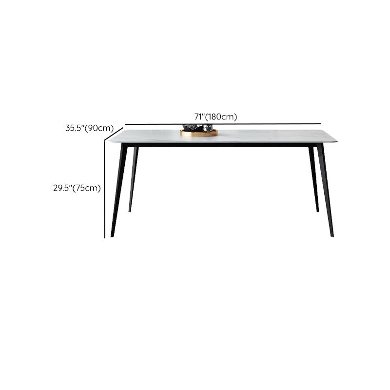 White Stone Dining Table Industrial Rectangle Dining Table for Dining Room Clearhalo 'Dining Tables & Seating' 'Dining Tables' 'dining_table' 'furn' 'furn_dining_table' 'Furniture' 'Kitchen & Dining Furniture' 1200x1200_8e7a3b7c-2712-4887-9581-e2013d3110b2