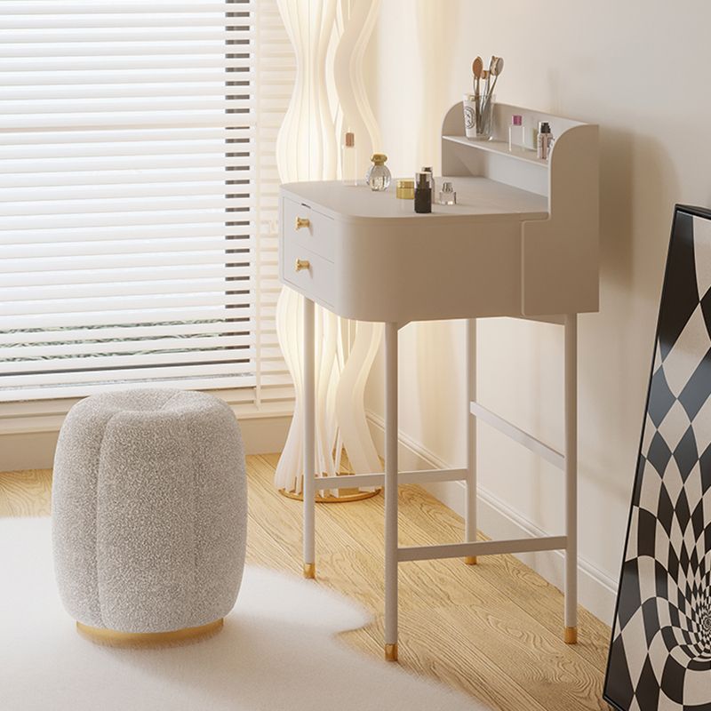 2 laden massief houten make-up ijdelheid in witte glamoureuze stijl met spiegel