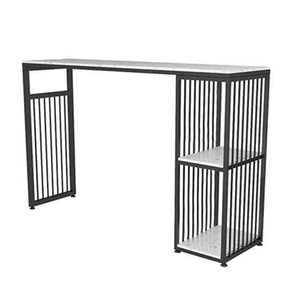 Rectangle Indoor Patio Counter Table Double Pedestal Contemporary Marble Counter Table Clearhalo 'Bar Furniture' 'Bar Tables' 'bar_tables' 'furn' 'furn_bar_tables' 'Furniture' 'Kitchen & Dining Furniture' 1200x1200_8e7aaede-c875-42f2-9e3e-541dabf1fab9