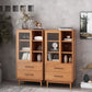 Modern Style Closed Back Bookshelf Wooden Bookcase with Drawer Storage