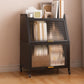 Closed Back Steel Bookcase Standard Glam Bookshelf with Doors