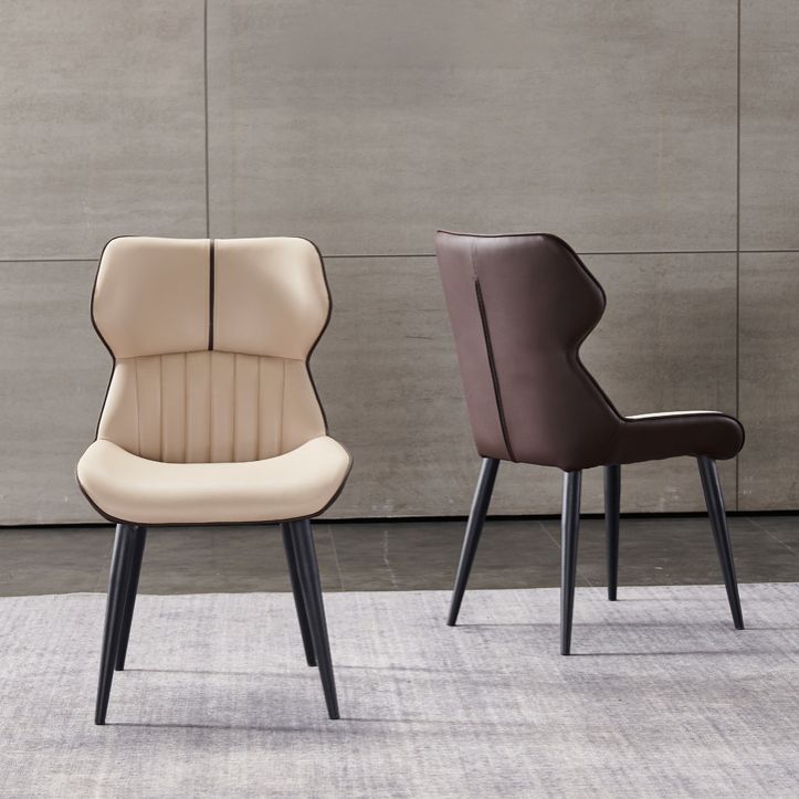 Modern Home Dining Side Chair Leather Armless Dining Chairs (Set of 2) Clearhalo ' kitchen&dining_furn' 'Dining Chairs' 'Dining Tables & Seating' 'dining_chair' 'furn' 'furn_dining_chair' 'Furniture' 'furniture_dining_chair' 'Kitchen & Dining Furniture' 'kitchen' 1200x1200_8e7d6827-f5a1-4a98-982b-971252469089