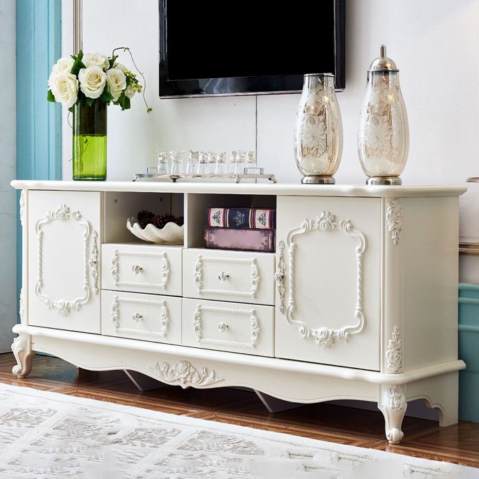 Gabinete de TV de almacenamiento de almacenamiento de madera rectangular de madera