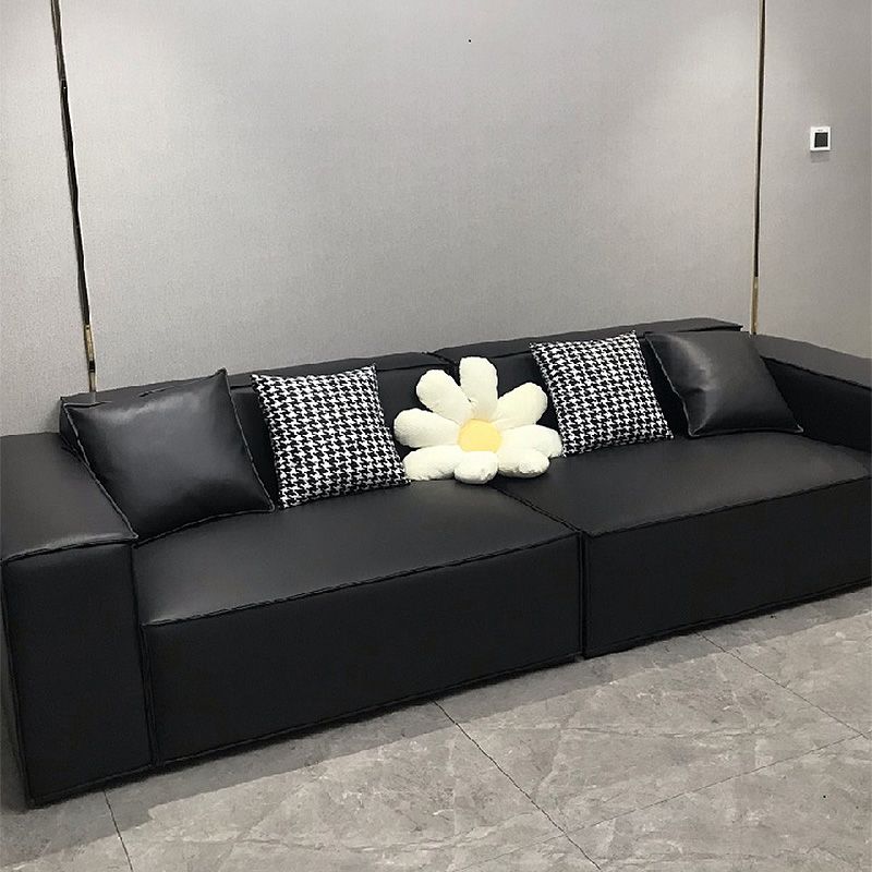 Vlekbestendige stationaire faux lederen woonkamer vierkante arm bank