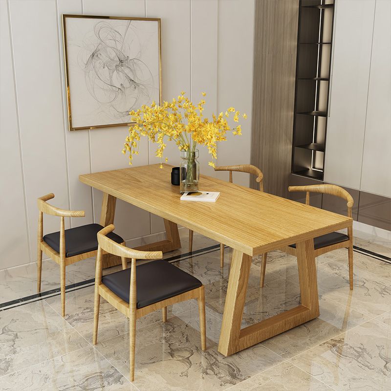 Modern Style Dining Table Rectangle Solid Wood Dining Table with Sled Base Clearhalo 'Dining Tables & Seating' 'Dining Tables' 'dining_table' 'furn' 'furn_dining_table' 'Furniture' 'furniture_dining_table' 'Kitchen & Dining Furniture' 'kitchen' 'kitchen_dining_table' 1200x1200_8e804729-9921-4d9f-b00c-9a1cdc75a36e