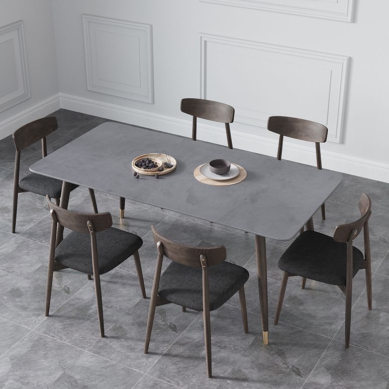 Modern Sintered Stone Top Kitchen Dining Table Rectangle Gray Dining Table with 4 Legs Base Clearhalo ' dining_table' 'Dining Tables & Seating' 'Dining Tables' 'furn' 'furn_dining_table' 'Furniture' 'furniture_dining_table' 'Kitchen & Dining Furniture' 'kitchen&dining_furn' 'kitchen' 'kitchen_dining_table' 1200x1200_8e80af0d-7c7e-4965-ab78-1733d57d07b5