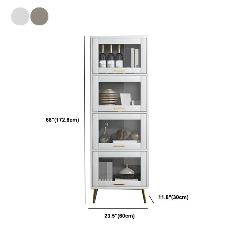 Glam Champagne/White Closed Back Standard Wood Shelf Bookcase for Living Room Clearhalo 'Bookcases' 'furn' 'furn_bookcases' 'Furniture' 'Office Furniture' 1200x1200_8e80d539-b642-4fad-9553-52f47b28e97e