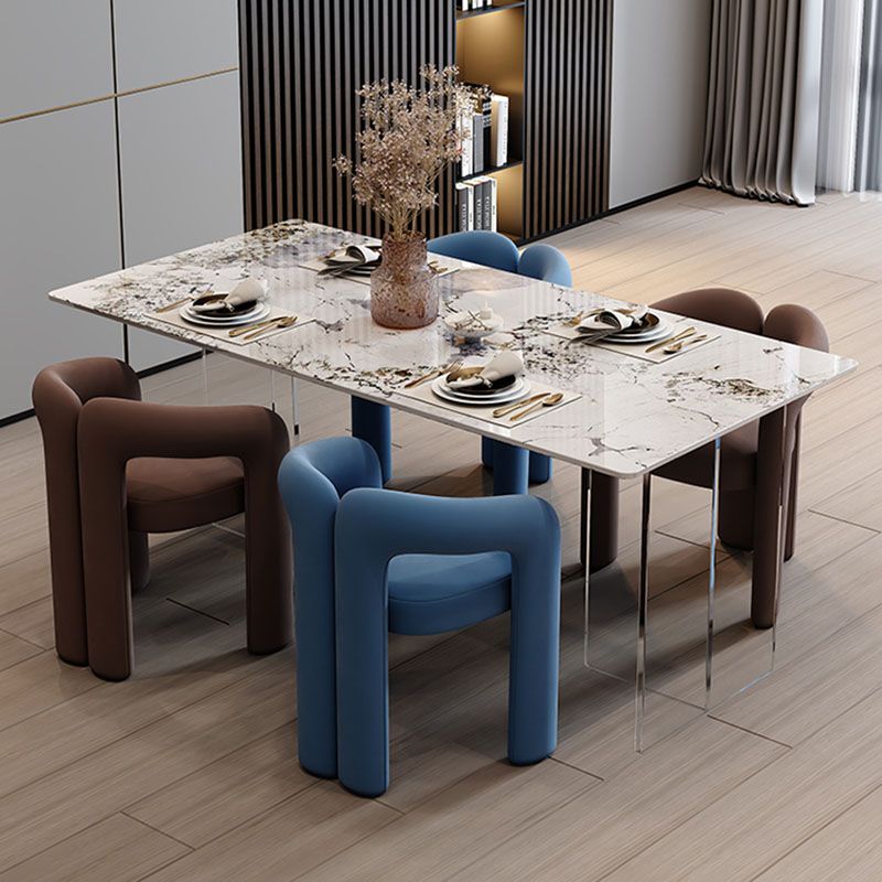 Minimalism Stone Table for Restaurant Rectangle Table with Acrylic Pedestal Clearhalo 'Dining Tables & Seating' 'Dining Tables' 'dining_table' 'furn' 'furn_dining_table' 'Furniture' 'furniture_dining_table' 'Kitchen & Dining Furniture' 'kitchen' 'kitchen_dining_table' 1200x1200_8e8267aa-0923-4773-a85f-3887275fef76