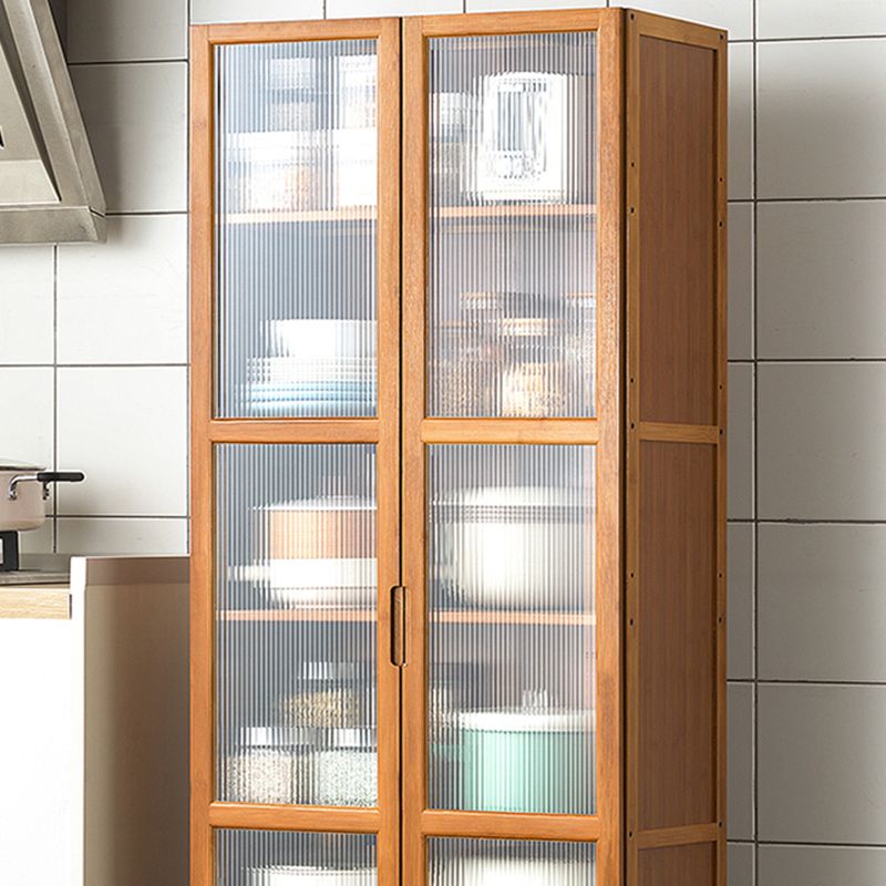 Bamboo Dining Server Contemporary Brown Sideboard Cabinet with Cabinets Clearhalo 'buffet_sideboard' 'Buffets & Sideboards' 'furn' 'furn_buffet_sideboard' 'Furniture' 'Kitchen & Dining Furniture' 1200x1200_8e82b4b2-fadd-4eaf-975f-31c5bf4956fa