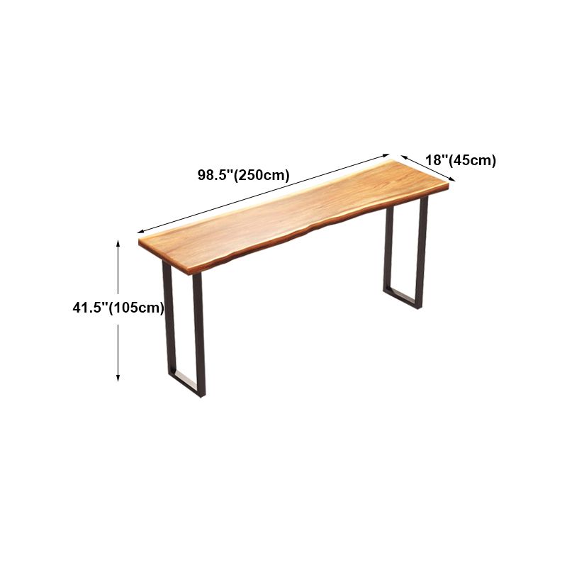 Modern Rectangle Bar Dining Table Wood Sled Bar Height Cocktail Table with Iron Base Clearhalo 'Bar Furniture' 'Bar Tables' 'bar_tables' 'furn' 'furn_bar_tables' 'Furniture' 'furniture_bar_tables' 'Kitchen & Dining Furniture' 'kitchen&dining_furn' 'kitchen' 1200x1200_8e834ec3-480c-482b-bc51-74867e8bbc12