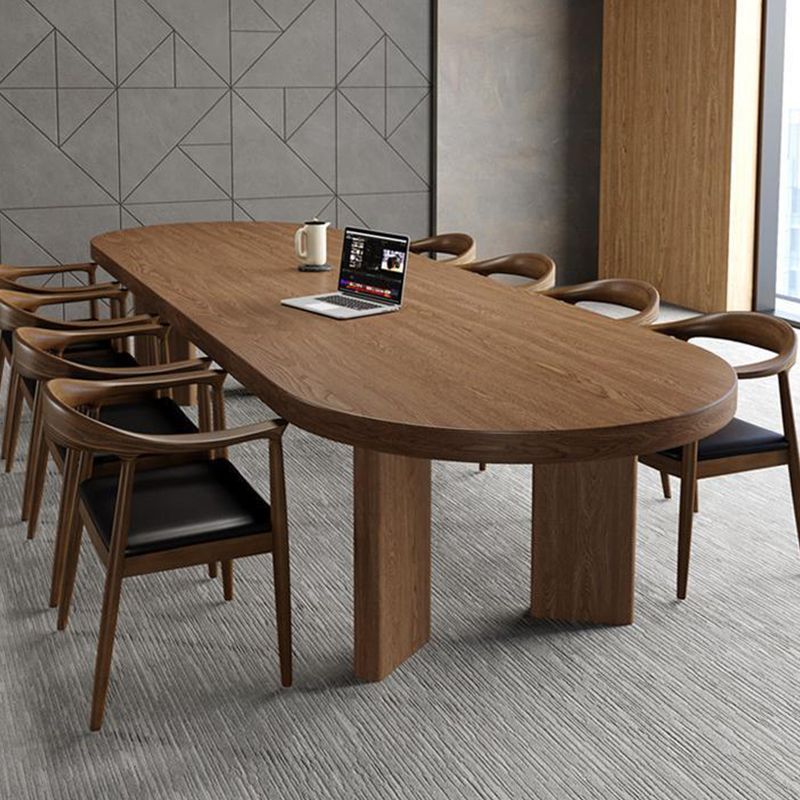 Pine Wood Top Dining Table Modern Oval Dining Table with 4 Legs Clearhalo 'Dining Tables & Seating' 'Dining Tables' 'dining_table' 'furn' 'furn_dining_table' 'Furniture' 'furniture_dining_table' 'Kitchen & Dining Furniture' 'kitchen' 'kitchen_dining_table' 1200x1200_8e86ce11-95c8-4dcf-8be4-87d9965999e0