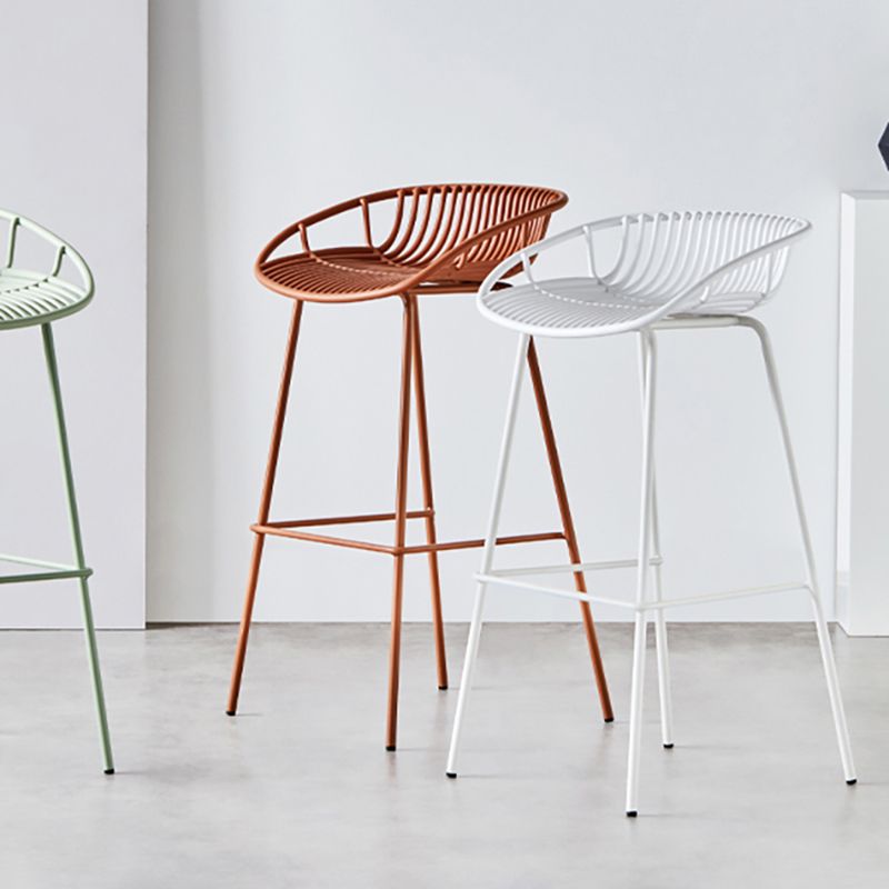 Modern Armless Backrest Counter Stool Iron Cashier Bar Stool with Seat and Pedal Clearhalo 'Bar Furniture' 'Bar Stools' 'bar_stools' 'furn' 'furn_bar_stools' 'Furniture' 'furniture_bar_stools' 'Kitchen & Dining Furniture' 1200x1200_8e883e42-1a4f-4feb-a8a7-93555b3d0bd5