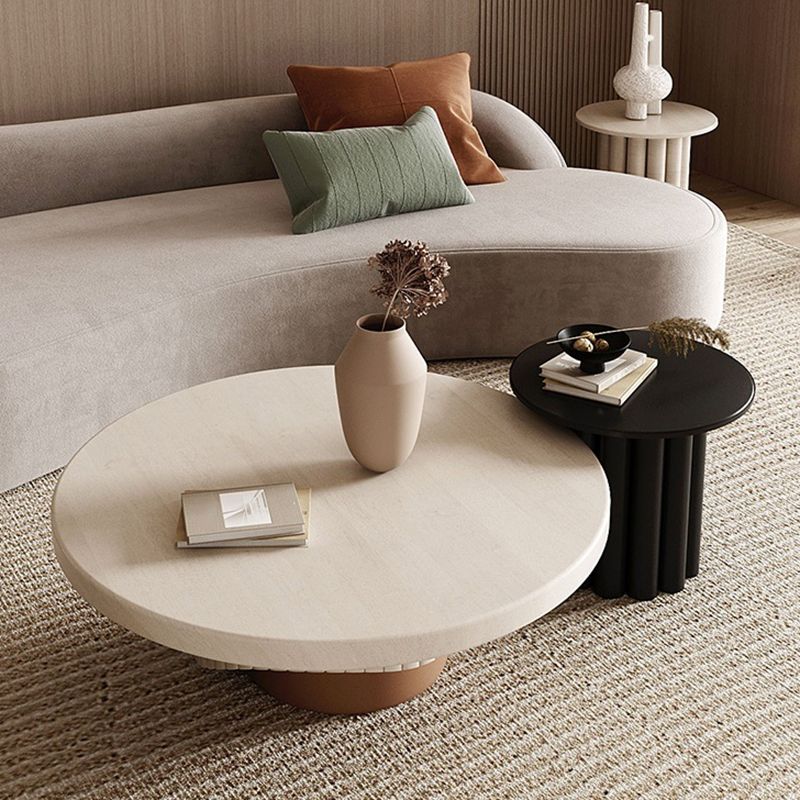 Contemporary Cocktail Table Pedestal Solid Wood Round Coffee Table Clearhalo 'Coffee & Accent Tables' 'Coffee Tables' 'coffee_tables' 'furn' 'furn_coffee_tables' 'Furniture' 'Living Room Furniture' 1200x1200_8e898982-9335-43d2-8dd8-f7e062d473c4